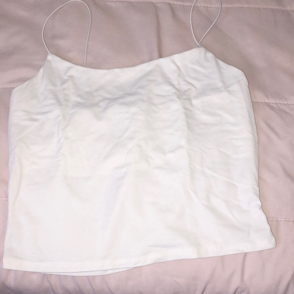 White cropped tank top